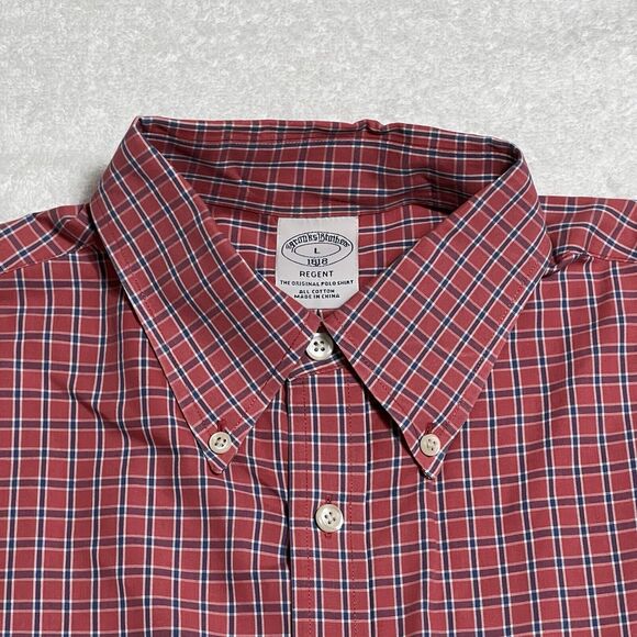 Brooks Brothers 1818 Regent Shirt Men’s L Red Button Down Plaid 100% Cotton - Picture 11 of 13